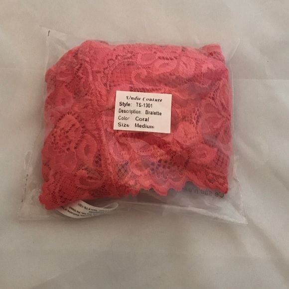 Undie Couture bralette, coral Medium NIP - Picture 3 of 3